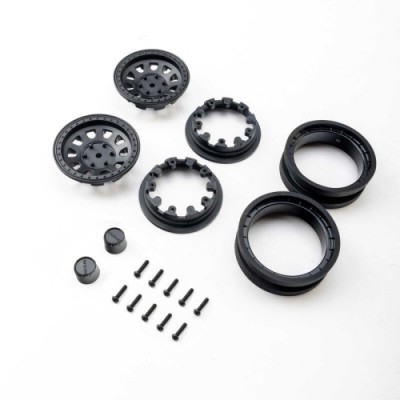 [���ܼ�] AXI-3872 [Axial] AXI-3872 1.9 Raceline Daytona Beadlock Wheels, Black (2)
