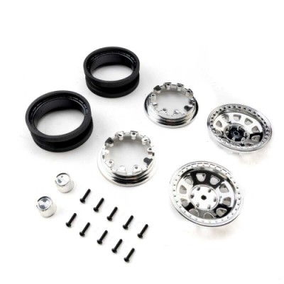 [���ܼ�] AXI-3878 [Axial] AXI-3878 1.9 Raceline Daytona Beadlock Wheels, Chrome (2)
