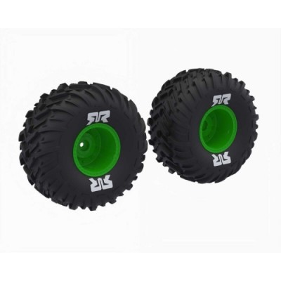 [���ܼ�] ARA-2575 [ARRMA] ARA-2575 dBoots Cut Chevron MT Tire Set Glued - Green 14mm HEX