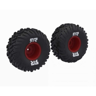 [���ܼ�] ARA-2574 [ARRMA] ARA-2574 dBoots Cut Chevron MT Tire Set Glued - Red 14mm HEX