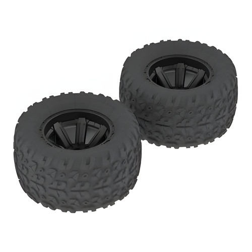 [���ܼ�] ARAC9611 [ARRMA] AR550014 Copperhead MT Tire/Wheel Glued Black (2)