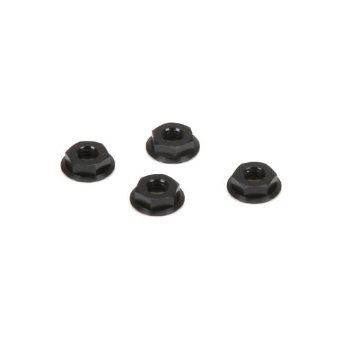 [���ܼ�] TLR336003 [TLR Racing] M4 Aluminum Serrated Nuts, Low Profile, Black (4) �ɼ�