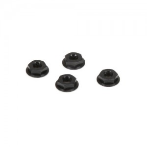 [TLR Racing] M4 Aluminum Serrated Nuts, Low Profile, Black (4) �ɼ� 