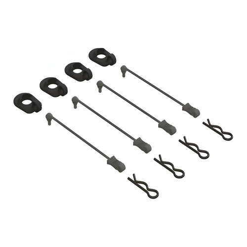 [���ܼ�] ARA390294 [ARRMA] Body Clip Retainers 1/5 Scale (Black, 4)