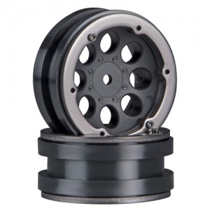 [Axial] AX8087 1.9 8 Hole Beadlocks - Black (2pcs) 