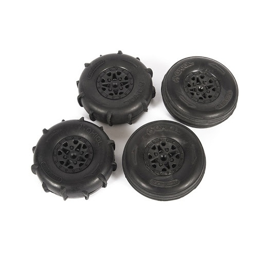 [���ܼ�] AXI41000 [Axial] ST28 Razor FR / Paddle RR Tire Set : Yeti Jr.