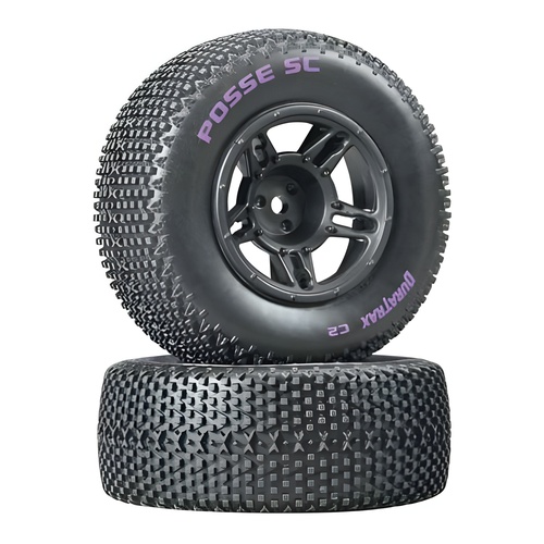 [���ܼ�] DTXC3694 [DURATRAX] Duratrax Posse SC Tire C2 Mounted Front Slash (2)