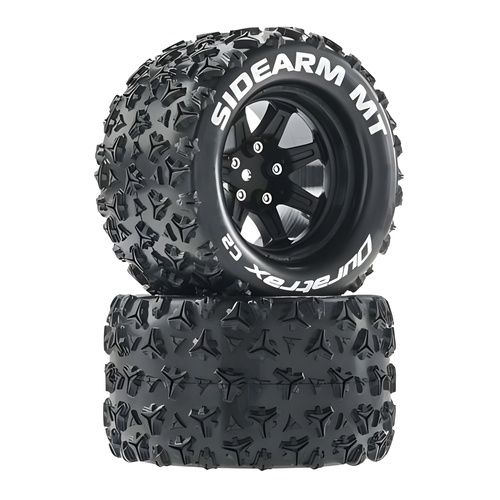 [���ܼ�] DTXC5254 [DURATRAX] Duratrax Sidearm MT 2.8 Mounted Black 14mm Hex (2)