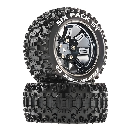 [���ܼ�] DTXC5207 [DURATRAX] Duratrax Six Pack ST 2.8 Mntd Black Chrome 14mm Hex (2)