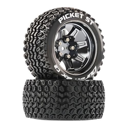 [���ܼ�] DTXC5203 [DURATRAX] Duratrax Picket ST 2.8 Mounted Black Chrome 14mm Hex (2