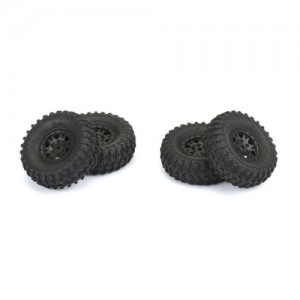 [PROLINE-RACING] 10194-10 1/24 Hyrax Front/Rear 1.0 Tires Mounted 7mm Black Impulse (4) 