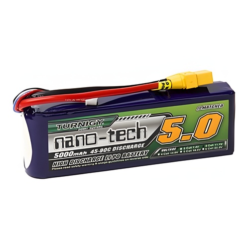[���ܼ�] 9210000230-0 [TURNIGY] nano-tech 11.1V 5000mah 45C ��Ƭ������ ���͸� (XT90 ��)