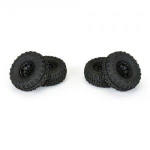 [PROLINE-RACING] 10209-10 1/24 Trencher Fr/Rr 1.0 Tires Mounted 7mm Black Impulse (4): SCX24 