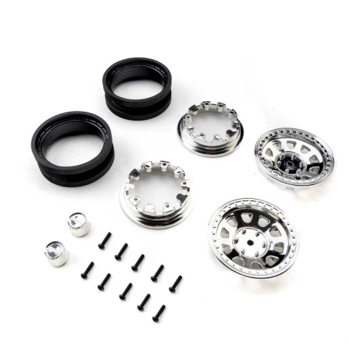 [���ܼ�] AXI-3878 [Axial] AXI-3878 1.9 Raceline Daytona Beadlock Wheels, Chrome (2)