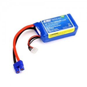 1350mAh 3S 11.1V 30C LiPo, 13AWG EC3 