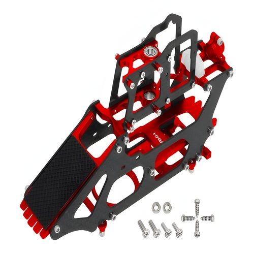 [���ܼ�] 130S452-R [RAKONHELI] CNC AL Carbon Main Frame Set (Red) - Blade 130 S �ɼ�