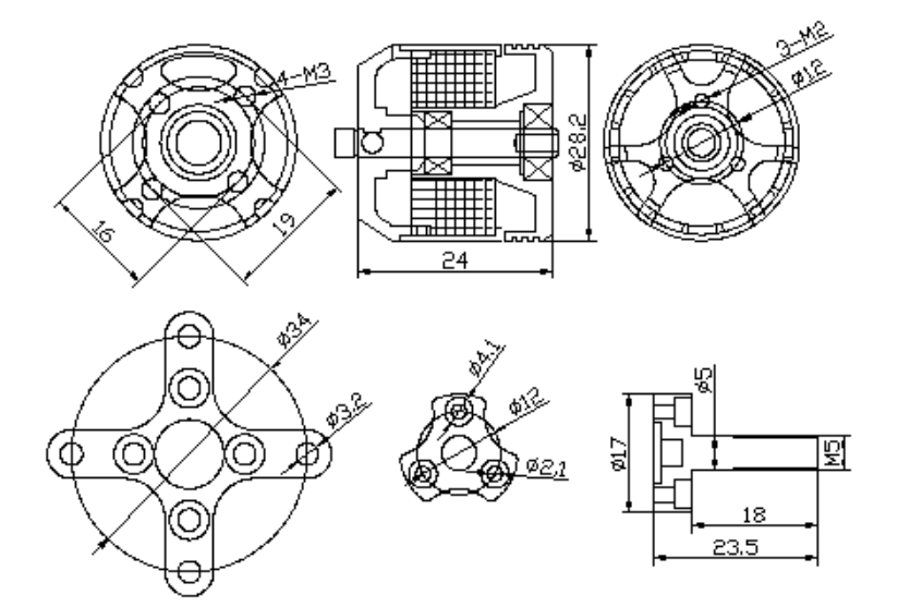 [ܼ] BM230813 [EAGLEPOWER] GA2308 / 1300KV Outrunner Brushless Motor (suit for 250-350mm multicopter) (Ǹ)