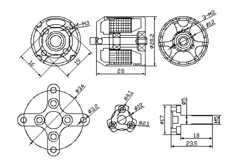 [���ܼ�] BM231210 [EAGLEPOWER] GA2312 / 1000KV Outrunner Brushless Motor (�����Ǹ�)