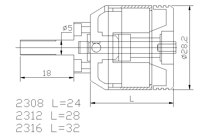 [���ܼ�] BM231608 [HL] 2316 / 880KV Outrunner Brushless Motor (�����Ǹ�)