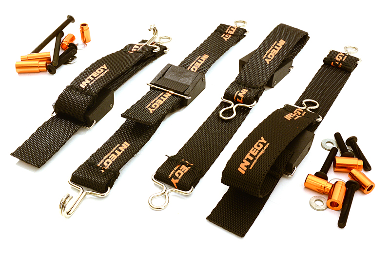 [���ܼ�] C27467ORANGE [INTEGY] ���͸� ��Ʈ��)Suspension Travel Limiter Straps for Traxxas X-Maxx 4X4 C27467ORANGE