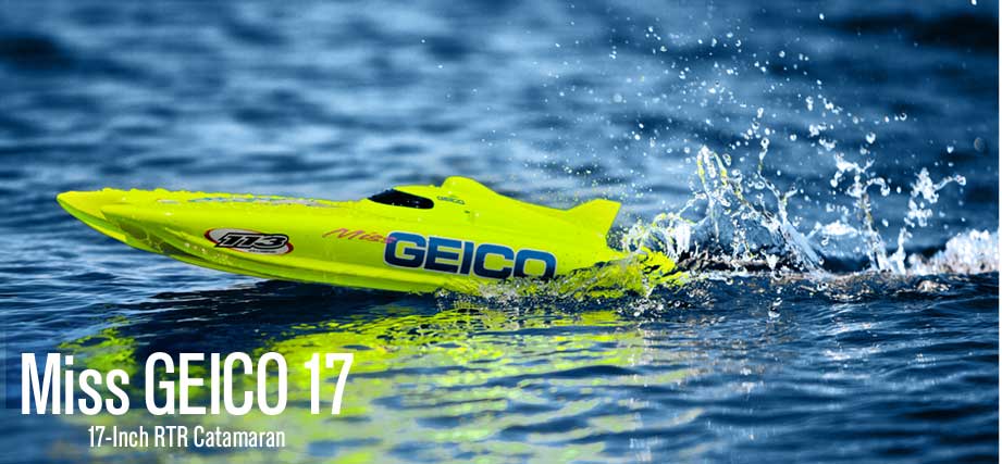 [ܼ] PRB08019 [PROBOAT] Pro Boat Miss Geico 17-inch RTR Brushed Catamaran Boat  