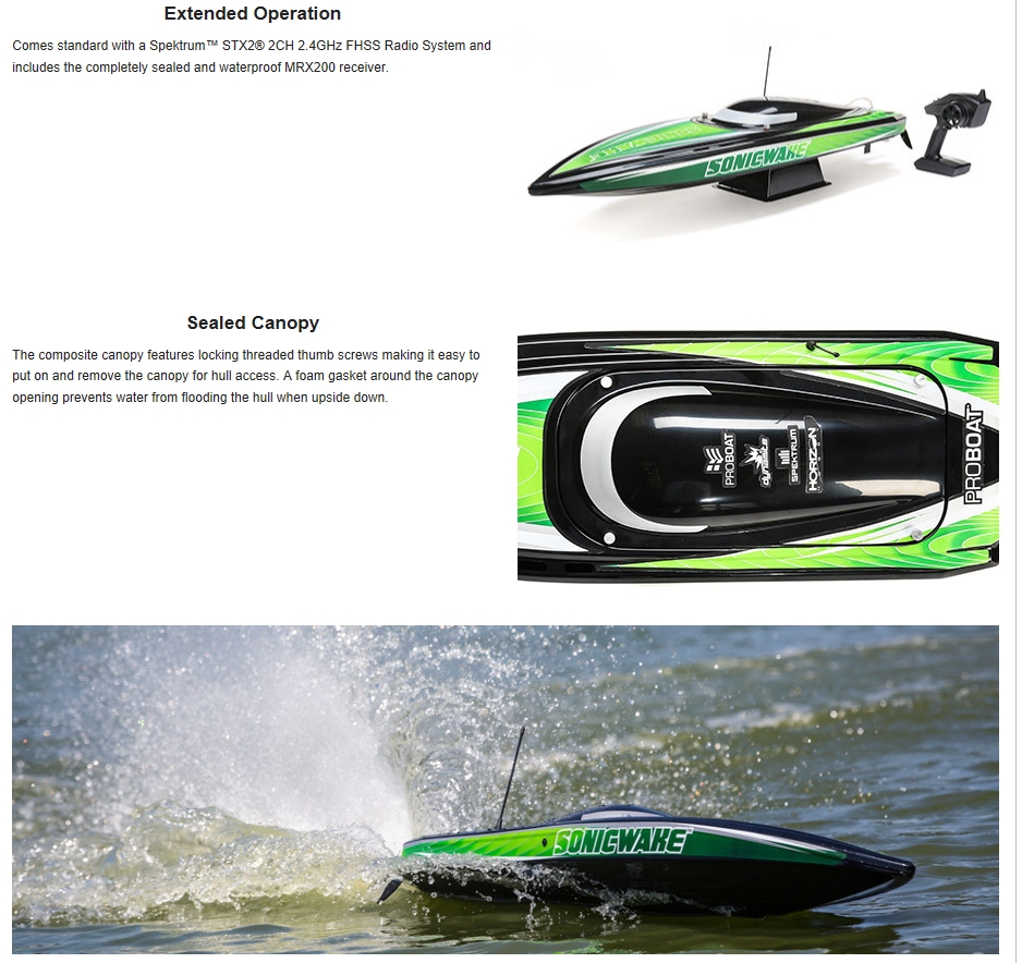 [ܼ] PRB08032T2 [PROBOAT] Sonicwake 36 Black 80km/h 