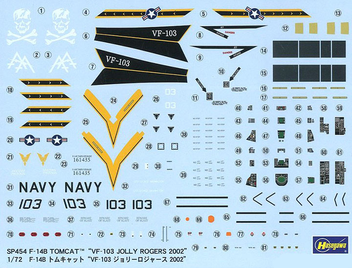 [ܼ] BH52254 [Hasegawa] BH52254 SP454 1/72 F-14B Tomcat VF-103 Jolly Rogers
