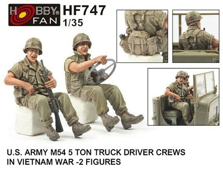 [���ܼ�] BFHF747 [AFV CLUB] BFHF747 1/35 M54 5 Ton Truck Driver Crews In Vietnam War (2 figures)-����