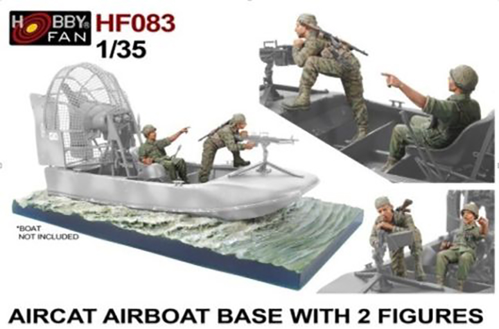 [���ܼ�] BFHF083 [AFV CLUB] BFHF083 1/35 Aircat Airboat Water Base - 2 Resin figures and Base- ���� 2�� ����, ��Ʈ ������