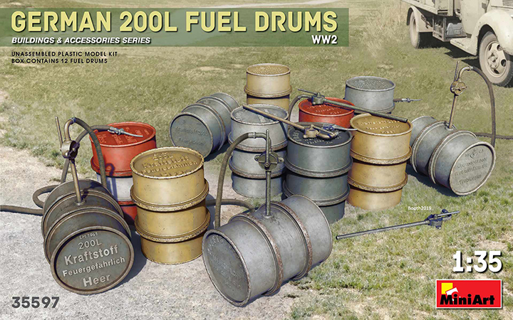[���ܼ�] BE35597 [Miniart] BE35597 1/35 German 200L Fuel Drums WW2