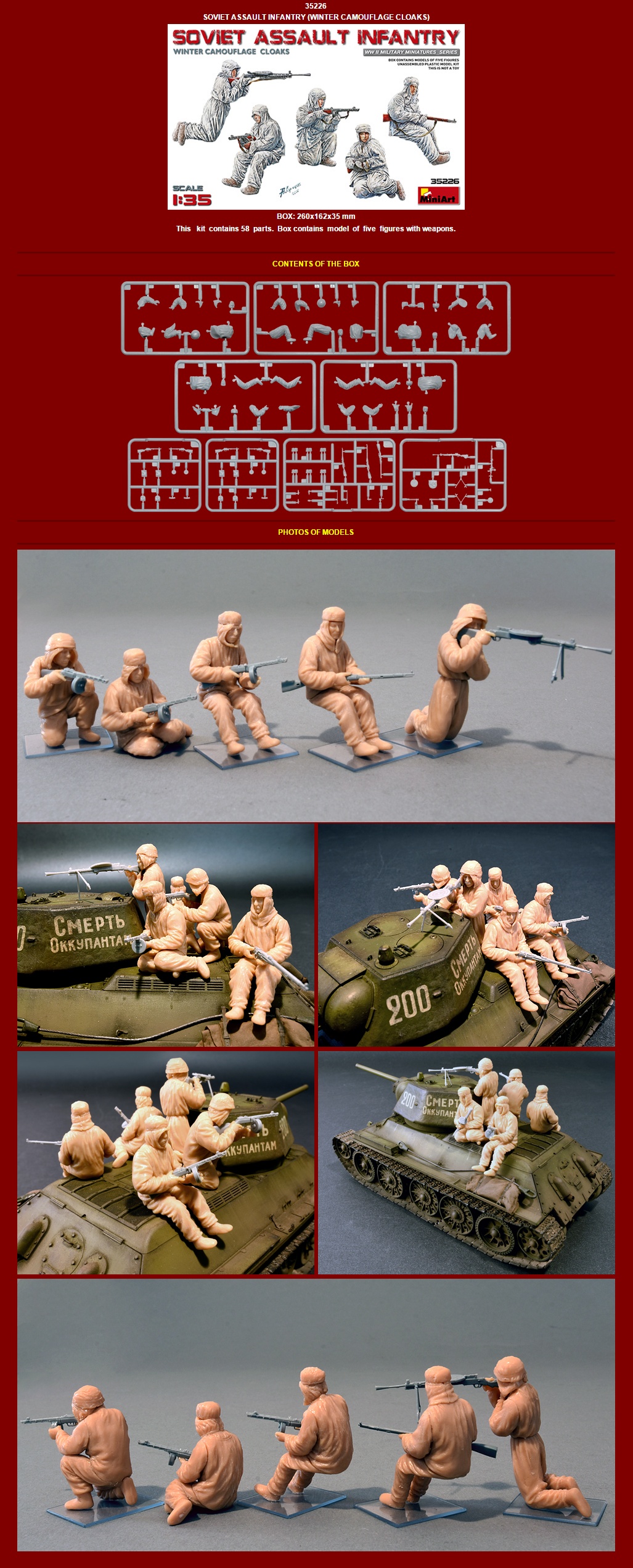 [ܼ] BE35226 [Miniart] BE35226 1/35 Soviet Assault Infantry (Winter Camouflag Cloaks)