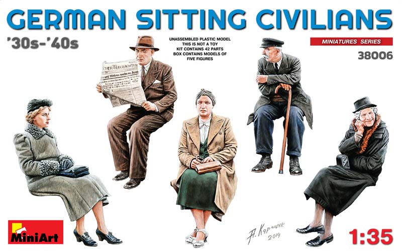 [ܼ] BE38006 [Miniart] BE38006 1/35 30-40 ɾִ  ùε (German Sitting Civilians 30s-40s)