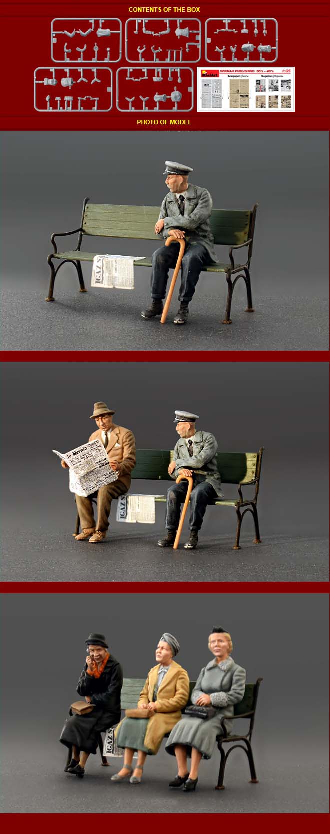 [ܼ] BE38006 [Miniart] BE38006 1/35 30-40 ɾִ  ùε (German Sitting Civilians 30s-40s)