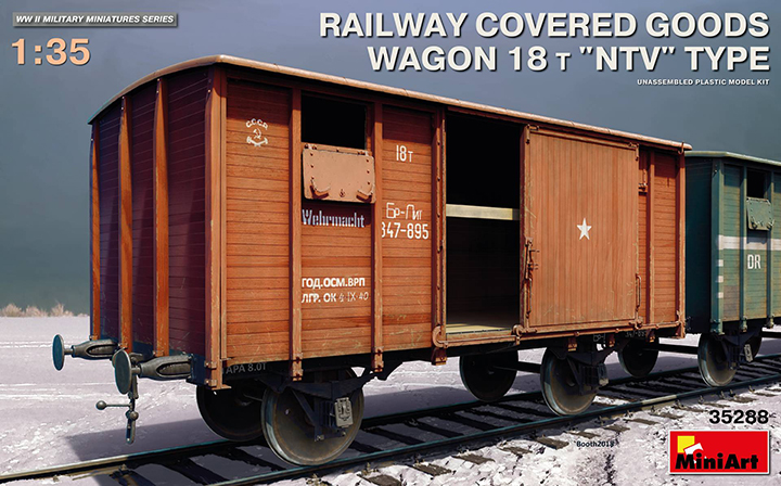 [���ܼ�] BE35288 [Miniart] BE35288 1/35 Railway Covered Goods Wagon 18t NTV Type