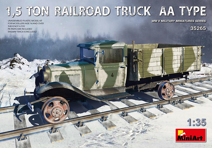 [ܼ] BE35265 [Miniart] BE35265 1/35 1.5 Ton Railroad Truck AA Type