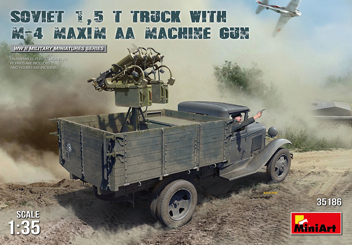[���ܼ�] BE35186 [Miniart] BE35186 1/35 Soviet 1.5 ton Truck w/ M-4 Maxim AA Machine Gun