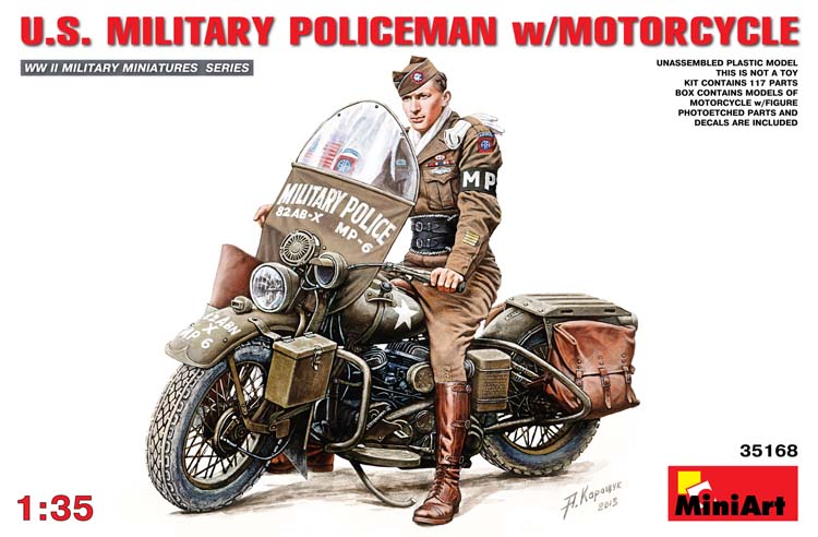 [���ܼ�] BE35168 [Miniart] BE35168 1/35 �̱� ������� �庴 (U.S.Military Police w/Motorcycle)