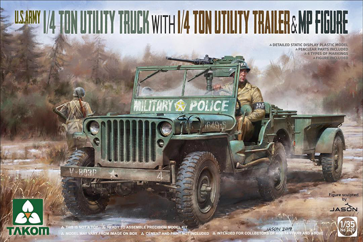 [ܼ] BT2126 [Takom] BT2126 1/35 1/4 ton utility truck,1/4t utility trailer, MP figure