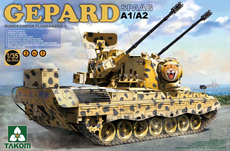 [ܼ] BT2044 [Takom] BT2044 1/35 Gepard SPAAG A1/A2 BUNDESWEHR FLAKPANZER 1, 2in1
