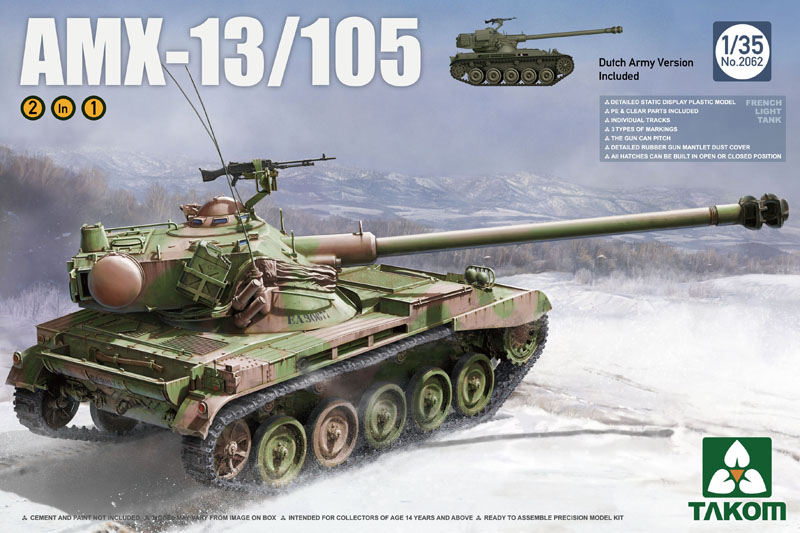 [ܼ] BT2062 [Takom] BT2062 1/35 French Ligh Tank AMX-13/105 2in 1