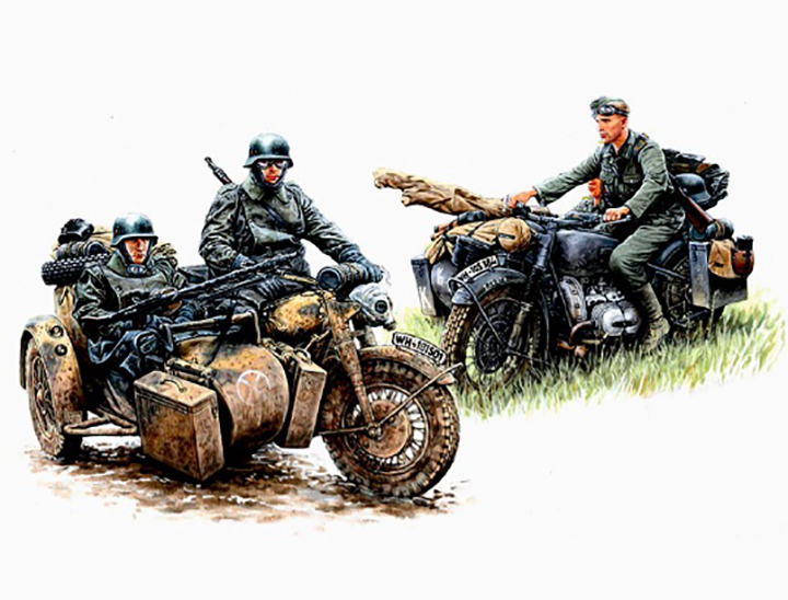 [���ܼ�] CM3548F [MasterBox] CM3548F 1/35 Kradschutzen - German Motorcycle Troops on the move