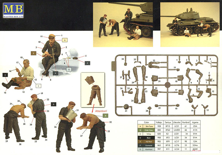 [���ܼ�] CM3535 [MasterBox] CM3535 1/35 Russian Tankmen, 1943-1944 - ���� ������