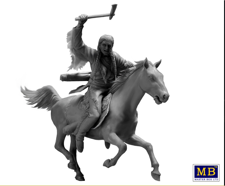 [���ܼ�] CM35192 [MasterBox] CM35192 1/35 Tomahawk Attack-Native American Soldiers 2 Figures Horse