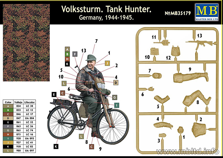 [ܼ] CM35179 [MasterBox] CM35179 1/35 Volkssturm Tank Hunter Germany 1944-1945