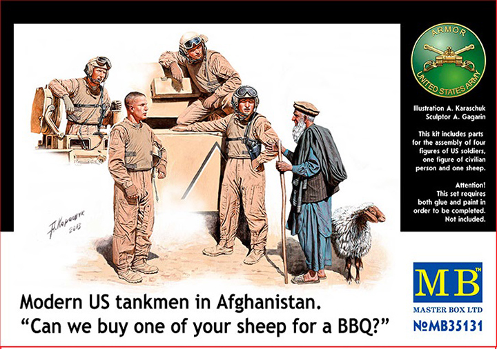 [���ܼ�] CM35131 [MasterBox] CM35131 1/35 Modern US tankmen in Afghanistan.Can we buy one of your sheep for a BBQ-���� ������
