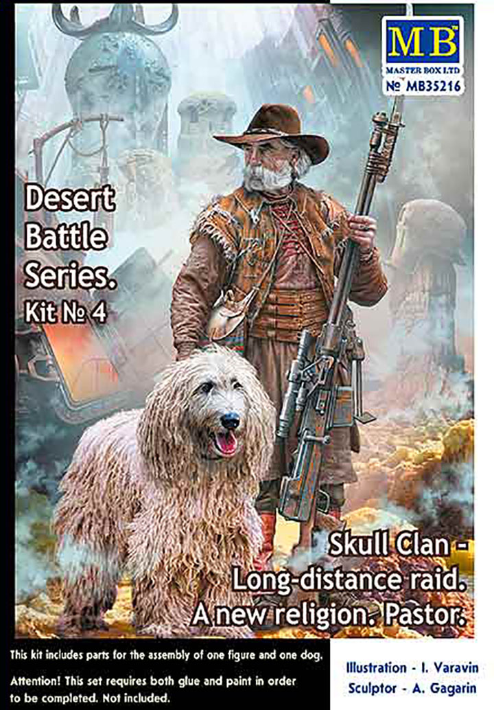 [ܼ] CM35216 [MasterBox] CM35216 1/35 Pst-apocalyptic fiction. Desert Battle Series. Skull Clan - Long-distance raid. Kit No 04 A new religion. Pasto