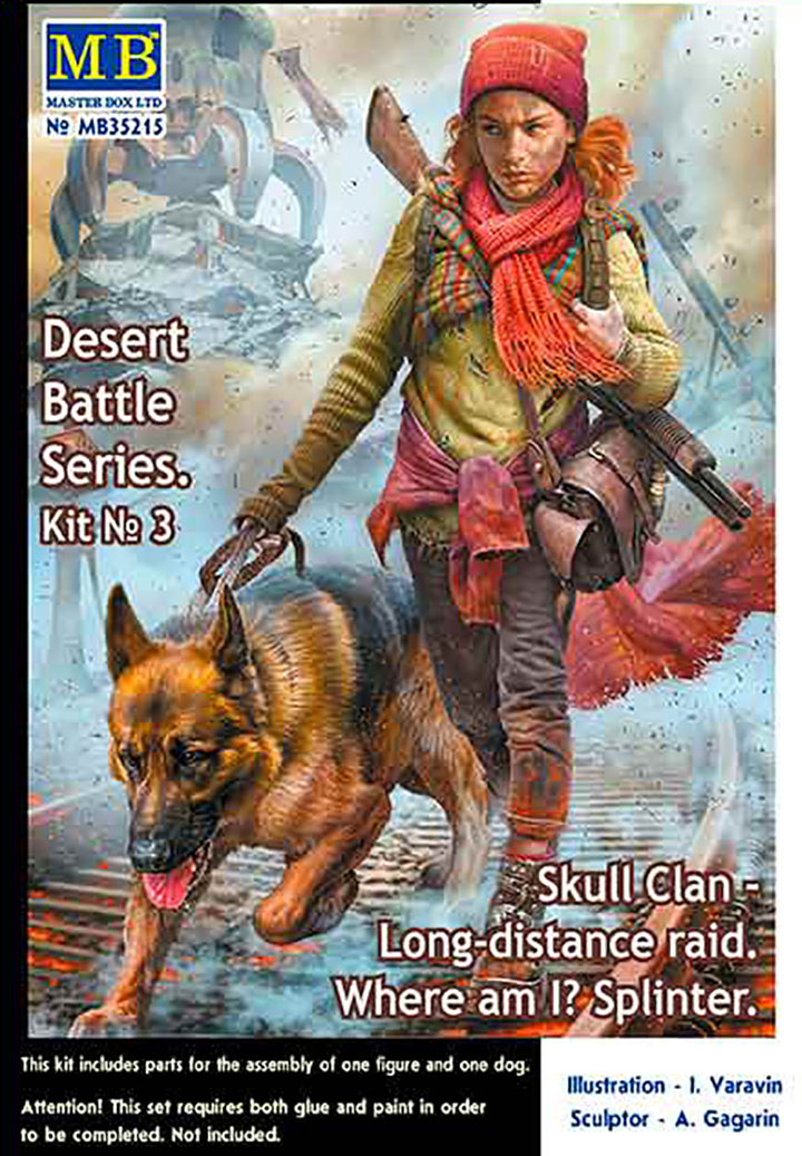 [ܼ] CM35215 [MasterBox] CM35215 1/35 Pst-apocalyptic fiction. Desert Battle Series. Skull Clan - Long-distance raid. Kit No 3. Where am I. Splinter