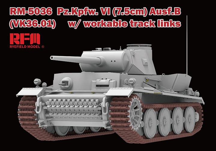 [ܼ] CRM5036 [RFM] CRM5036 1/35 Pz.kpfw.Vi 7.5cm Ausf.b VK36.01 w/ Workable Track Links