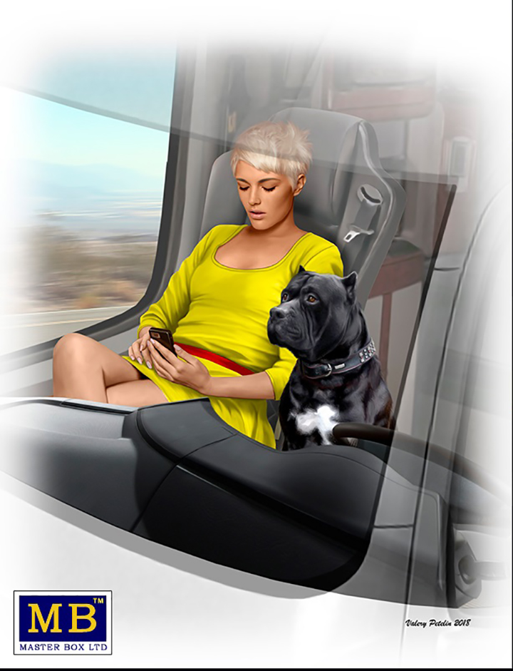 [���ܼ�] CM24045 [MasterBox] CM24045 1/24 Truckers Series Joni(Lookout) Johnson & her dog Maxx