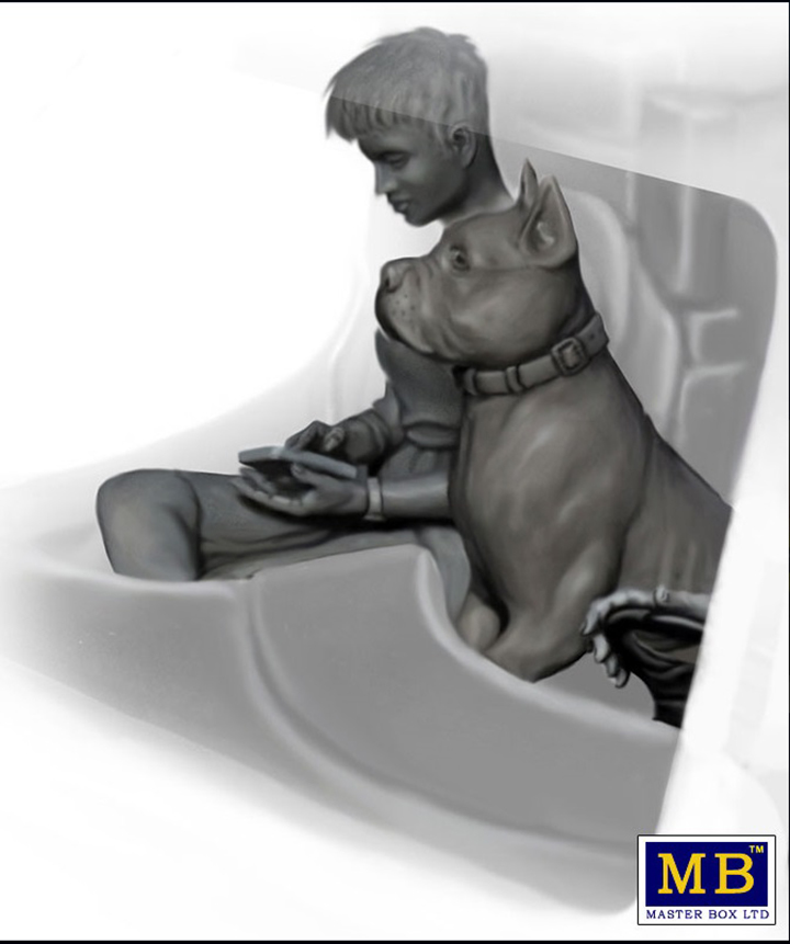 [���ܼ�] CM24045 [MasterBox] CM24045 1/24 Truckers Series Joni(Lookout) Johnson & her dog Maxx